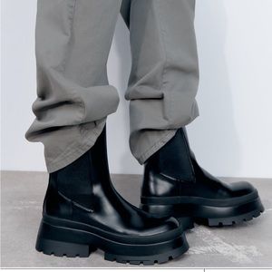 Zara chunky sole black boots